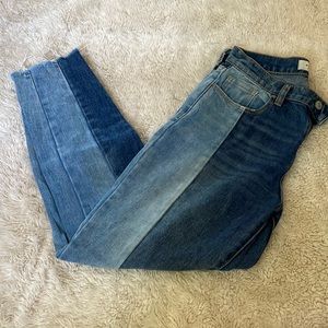 Split color mom jeans